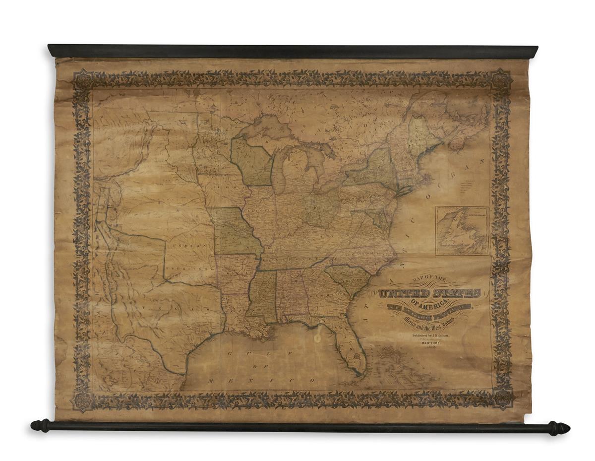 COLTON, JOSEPH HUTCHINS. Map of the United States of America, the British Provinces, with Parts of Mexico and the West Indies.